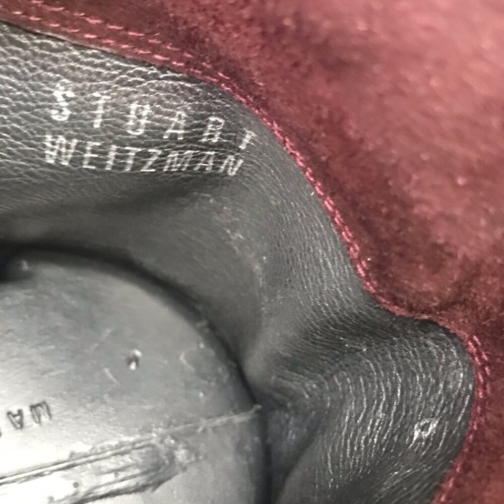 Stuart Weitzman 5050 Suede OverThe Knee Tall Boot Stretch Round Toe Burgundy 5.5 - Picture 15 of 16